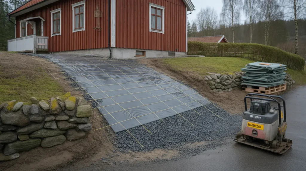 renovera uppfarten med plattl ggning kostnad stenval och r tt underarbete