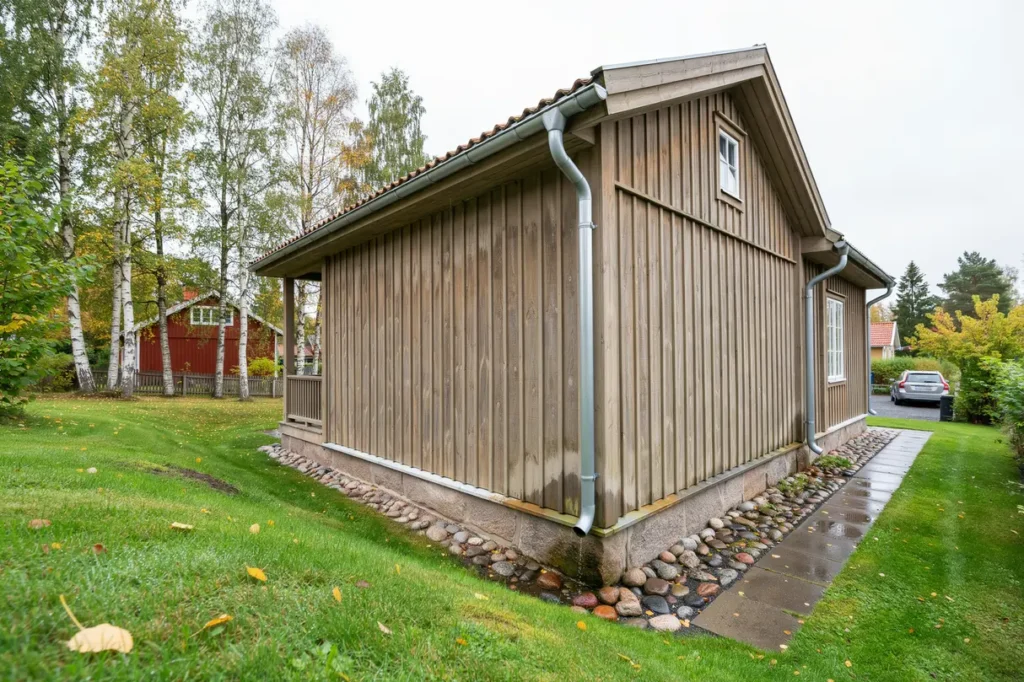 augusti r r tt tid f r att se ver husets avvattning s skyddar du fasad grund och tomt inf r h sten